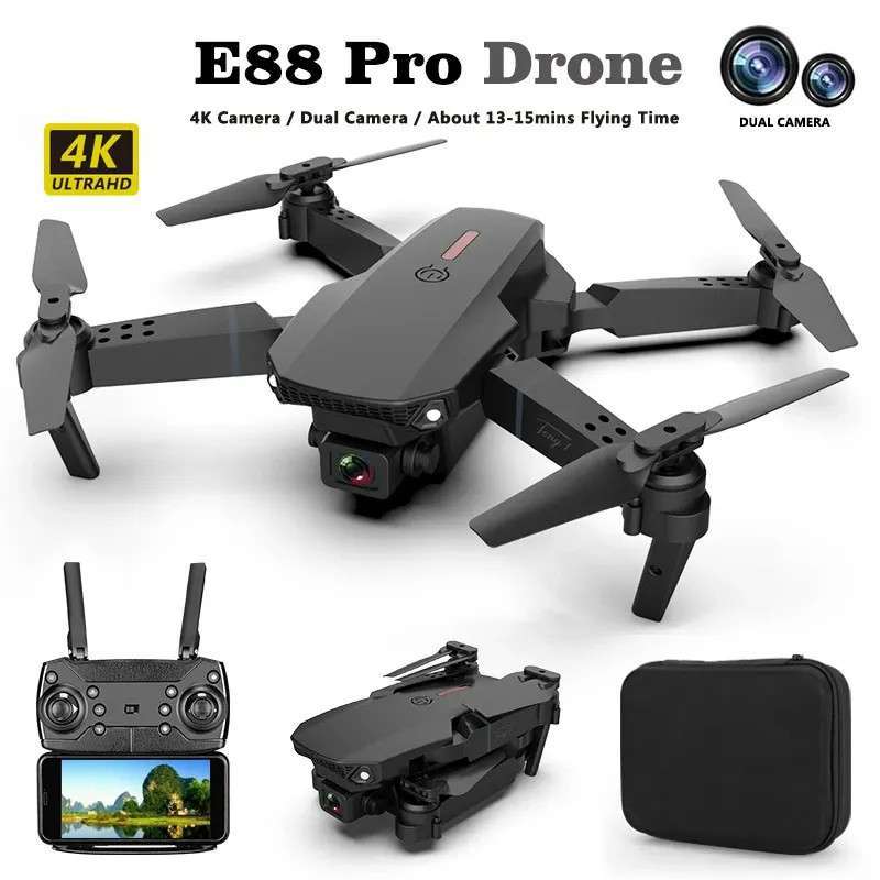 Foldable E88 Drone With 4K Camera With Live Video,Photos,Selfies,