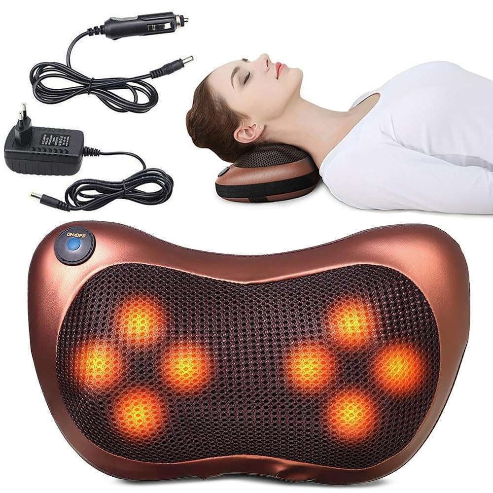 Back and Neck Massager Pillow with Heat, Deep Tissue Kneading for Back, Neck