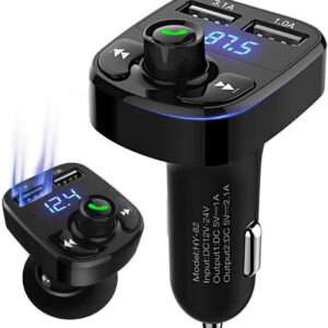 CarX8 Hands-Free Wireless Bluetooth FM Transmitter 2.1 A Dual USB Port