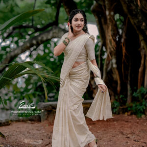 Micro Stripes Cotton Saree – Premium Quality, Soft & Elegant Traditional Wear –
