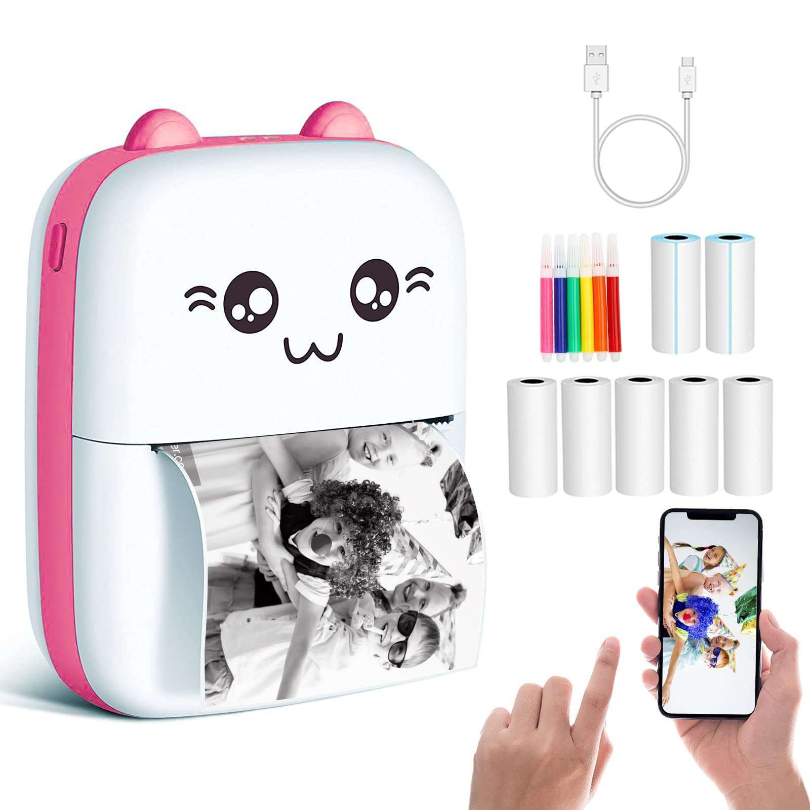 Mini Portable Bluetooth Thermal Printer  ,Also For Label Printing,Inkfree