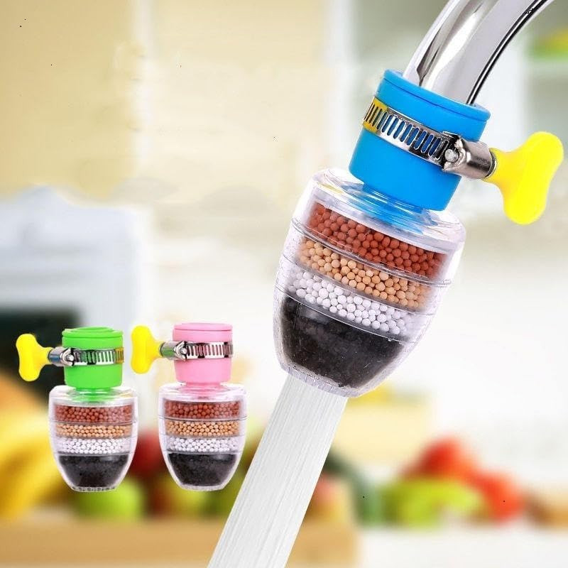 Carbon Faucet Water Filter - Home Kitchen Tap Purifier With Five Layer Cartridge