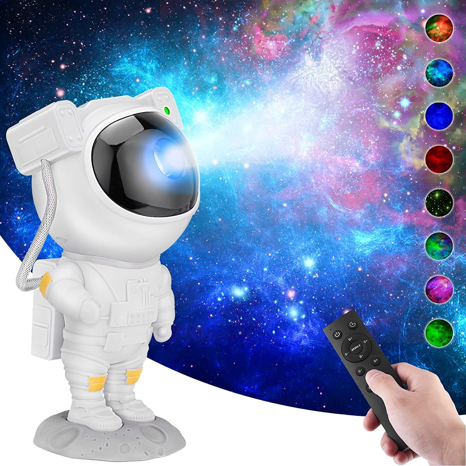 Astronaut Galaxy Projector with Remote Control – 360° Adjustable Nebula Night