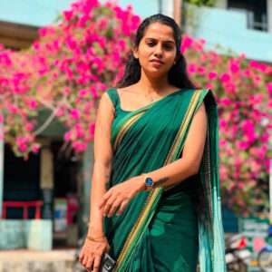 Chettinad Micro Temple Border Pure Cotton Saree With Blouse