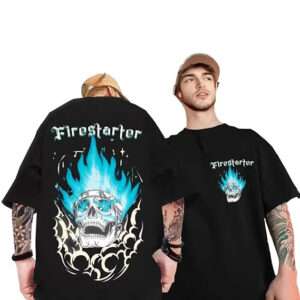 Men's Oversized Graphic Printed T-Shirt – Black Front and Back Printed – Outbee