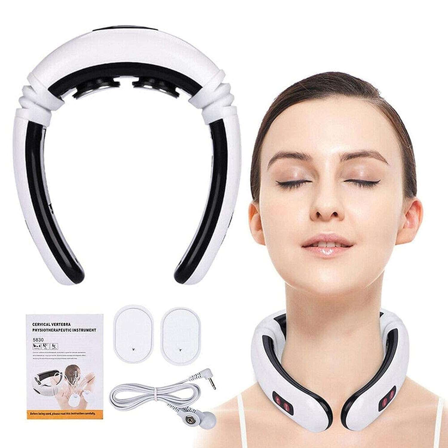 Electric Neck Massager for Deep Tissue Pain Relief Cervical Vertebra Massager