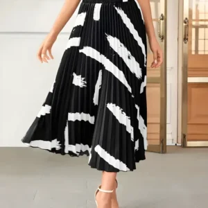 Women’s A-Line Skirt with Multi-Color Detailing –Elegant, Flowy & Stylish Design