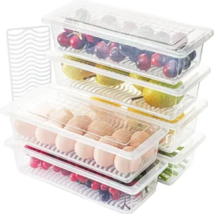 Pack of 6 – 1500ML Plastic Fridge & Storage Containers (3.12 Inch Height)